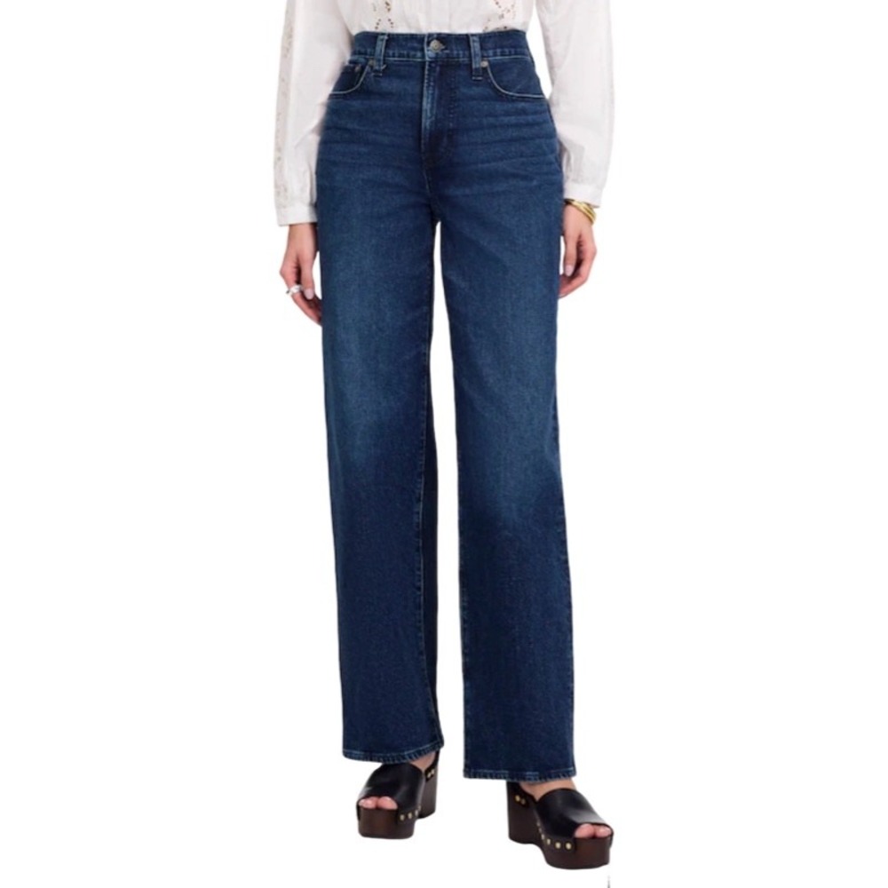 MADEWELL 26 The Perfect Vintage Wide Leg Jean Dark Indigo High Rise Denim